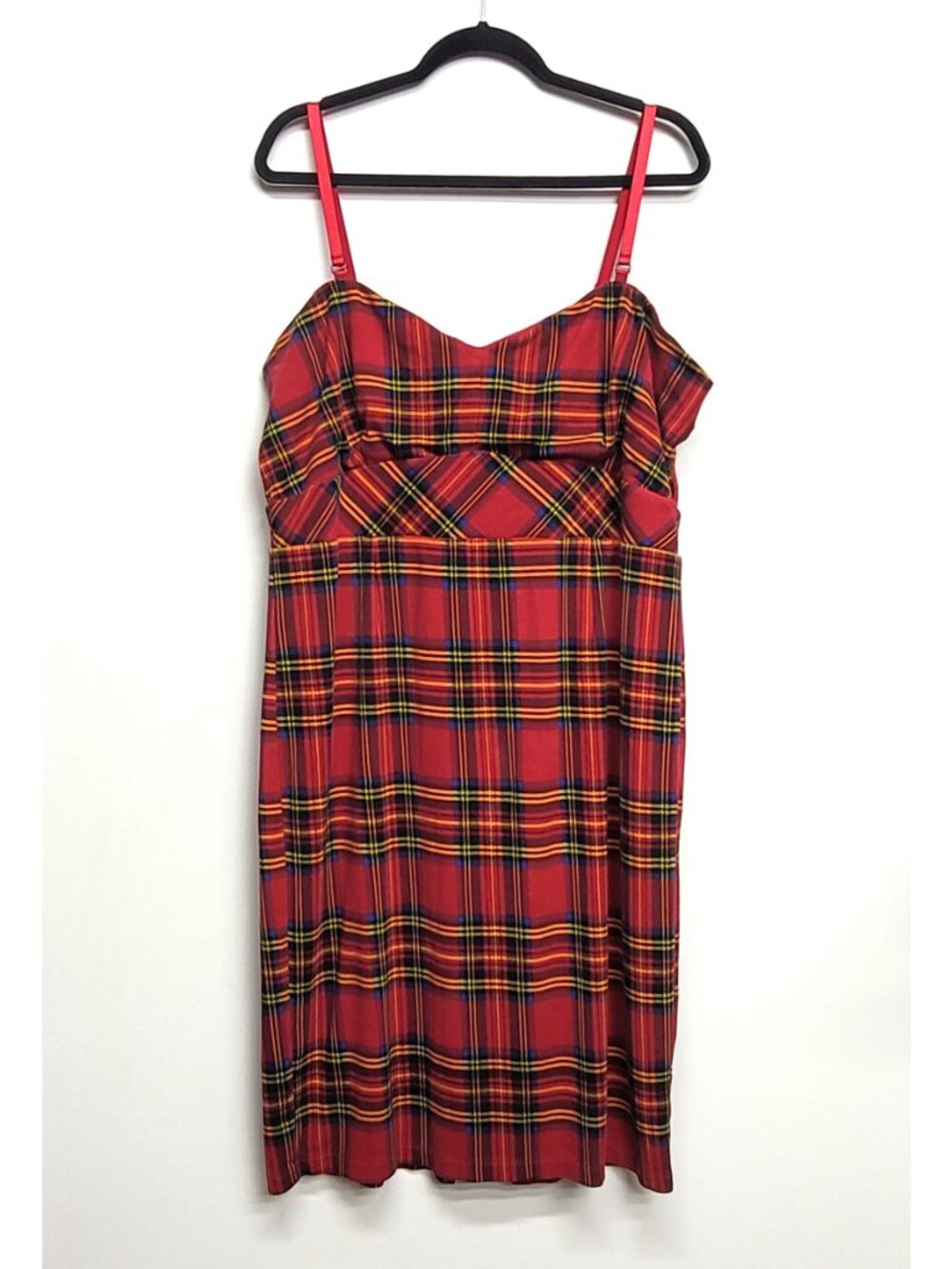 Torrid Betsey Johnson Red Tartan Plaid Ponte Dress 20 - Picture 5 of 12